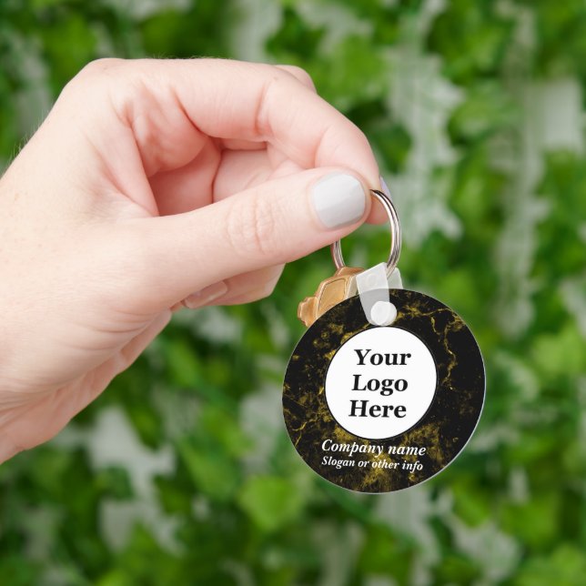 Porte-clés Marbre noir et or (main)