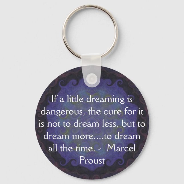Porte-clés Marcel Proust cite des rêveurs et des rêves (Recto)