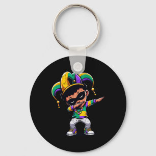 Porte-clés Mardi Gras Dabbing Boy Black Funny Outfit Jester H