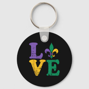 Porte-clés Mardi Gras Love Fleur De Lis