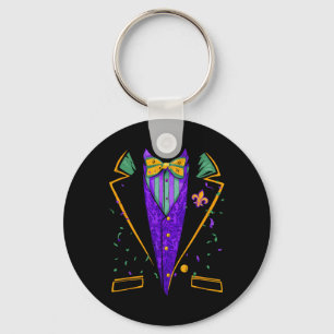 Porte-clés Mardi Gras Tuxedo Costume drôle Carnaval Design