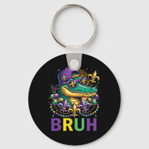 Porte-clés Mardigator Alligator Bruh Chemise Mardi Gras Costu
