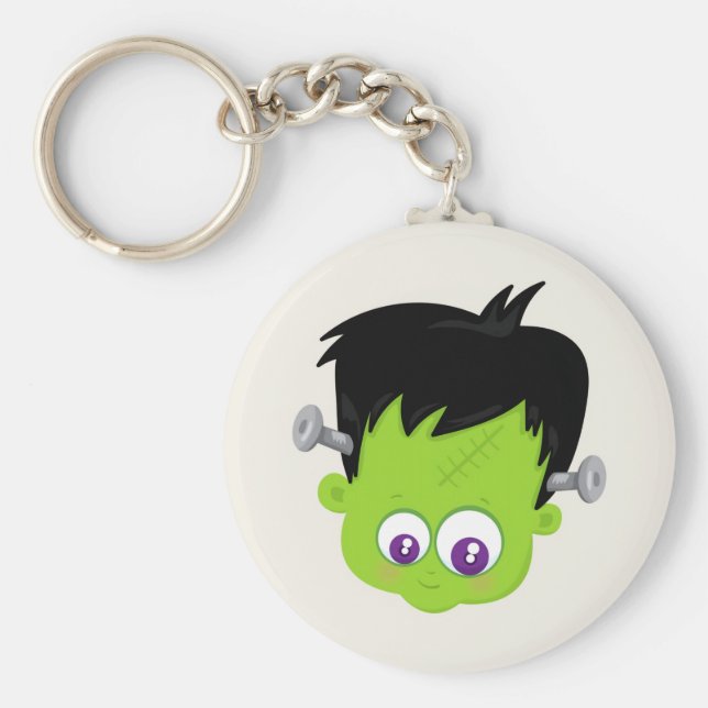 Porte-clés Mare Green Frankenstein Monster face Halloween (Devant)