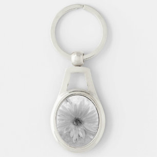 Porte-clés Marguerite noire et blanche