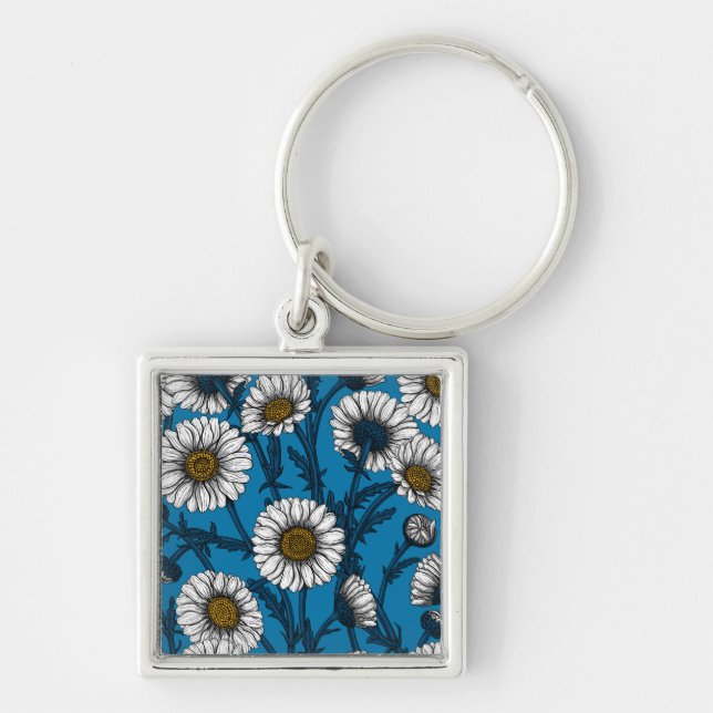 Porte-clés Marguerites sur bleu (Devant)