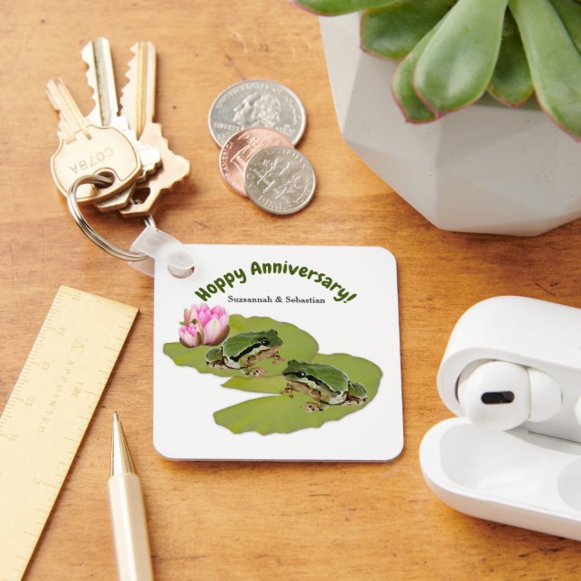 Porte-clés Mariage Anniversaire Couple de Grenouille Personna (Bureau)