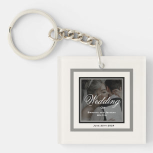 Porte-clés mariage blanc