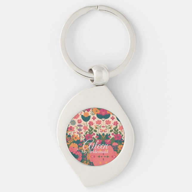 Porte-clés Mariage Customisé Bridesmaid (Devant)