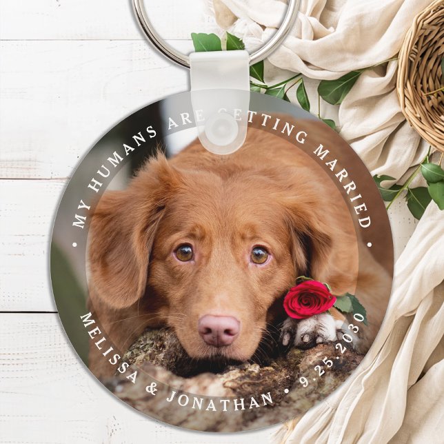 Porte-clés Mariage d'animaux personnalisé avec photo de chien (Créateur téléchargé)