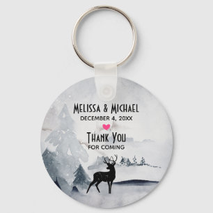 Porte-clés Mariage d'aquarelle gris-rustique