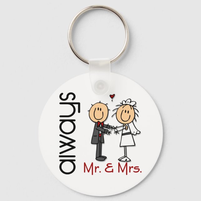 Porte-clés Mariage de la figure M. Stick & Mme Toujours (Recto)