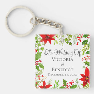 Porte-clés Mariage de Noël Floral Fête Personnalisé