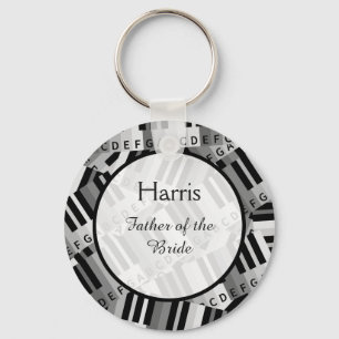 Porte-clés Mariage de piano noir et blanc