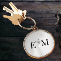 Mariage Élégant Chic Moderne Monogramme Foliage