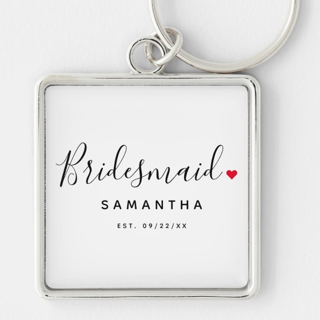 Porte-clés Mariage élégant de Bridesmaid (Devant)