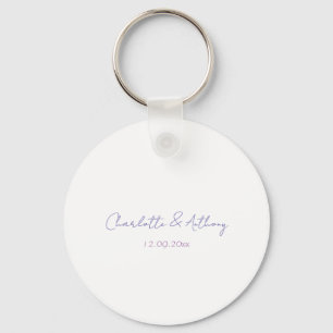 Porte-clés Mariage Élégante Calligraphie Noms & Date Créatifs