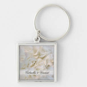 Porte-clés Mariage floral de carnation blanche