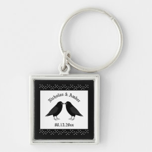 Porte-clés Mariage gothique Baiser Ravens Personnalisé