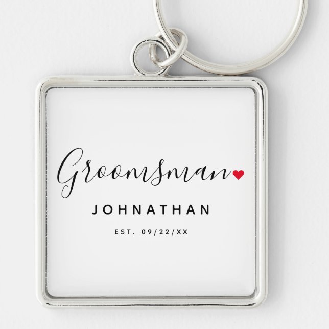 Porte-clés Mariage Groomsman élégant (Devant)