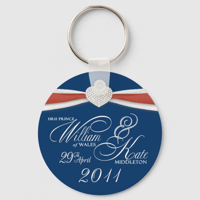 Porte-clés Mariage royal - Anneaux de clé William & Kate (Recto)