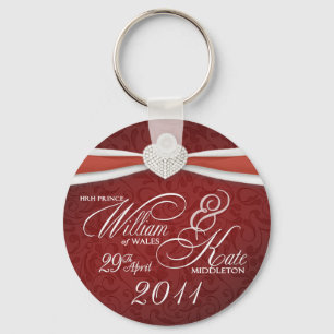 Porte-clés Mariage royal - Anneaux de clé William & Kate