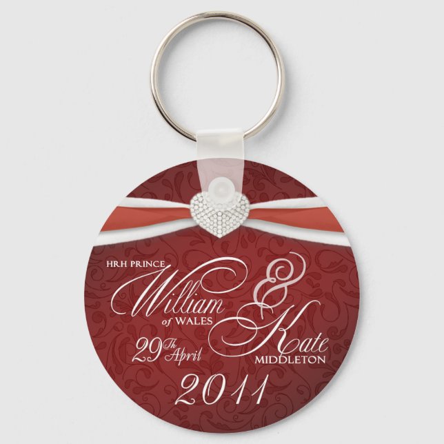 Porte-clés Mariage royal - Anneaux de clé William & Kate (Recto)