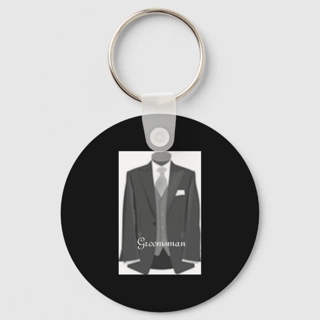 Porte-clés Mariage Tuxedo Groomsman Porte - clé (Recto)