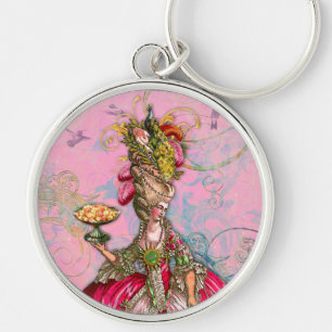Porte-clés Marie Antoinette Hot Pink & Peacock