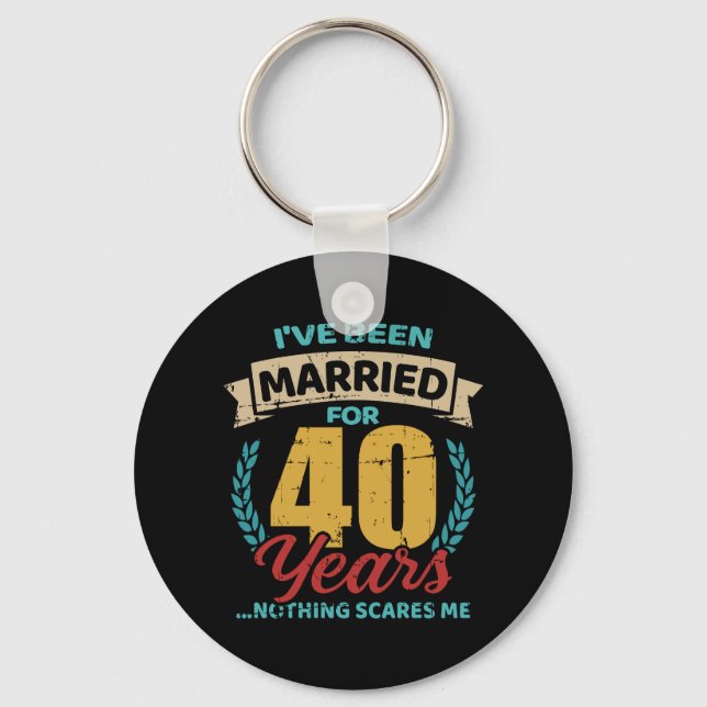 Porte-clés Marié pendant 40 ans 40e anniversaire de mariage (Recto)
