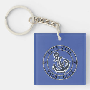 Porte-clés Marine bleue Ancre nautique club nautique