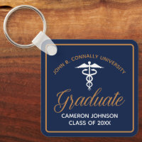 Marine Blue Gold Médicale School Graduation Keepsa