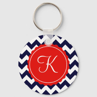 Porte-clés Marine et Red Zig Zag Personnalisé