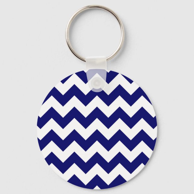 Porte-clés Marine et White Zigzag (Recto)
