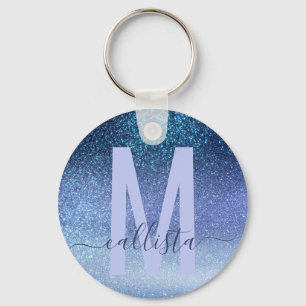 Porte-clés Marine Pastel Blue Triple Parties scintillant Ombr