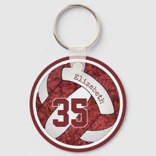 Porte-clés maroon blanc couleurs de l'équipe sur mesure fille