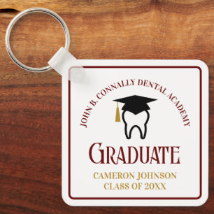 Porte-clés Maroon Dental School Custom Graduation Cadeau