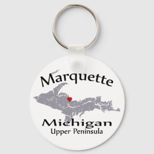 Porte-clés Marquette Michigan Porte - clé de conception carte