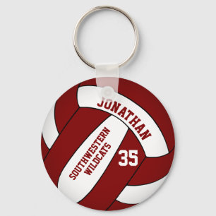 Porte-clés marron blanc personnalisées garçons volley-ball