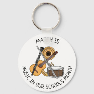 Porte-clés Mars est la musique dans nos écoles Mois