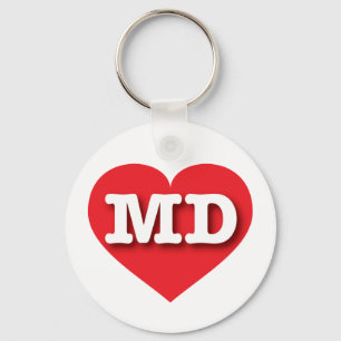 Porte-clés Maryland Red Heart - J'aime MD