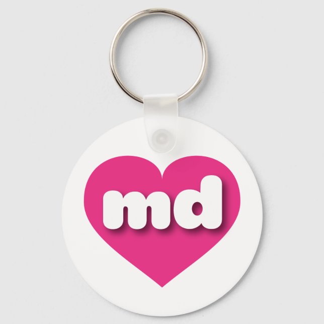 Porte-clés Maryland rose chaud - J'aime md (Recto)