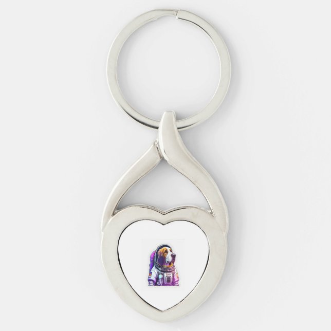 Porte-clés Mascotte de chien Astronout (Devant)