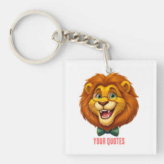 Porte-clés Mascotte de lion adorable avec nœud papillon pour
