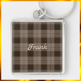 Porte-clés Masculine Brown et beige Plaid