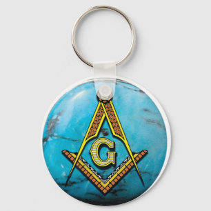 Porte-clés Masonic Square & Compass Turquoise