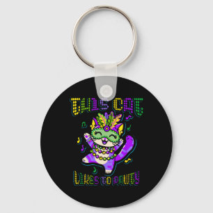 Porte-clés Masque Mardi Vêtements Costumes Mardi Gras Chat