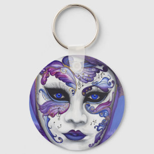 Porte-clés Masque pourpre de carnaval par PSOVART