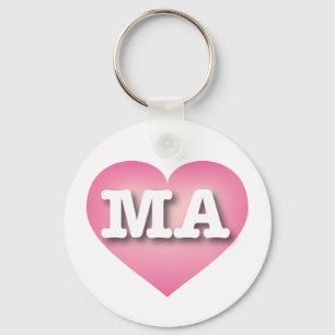 Porte-clés Massachusetts Rose Fade Heart - J'aime MA
