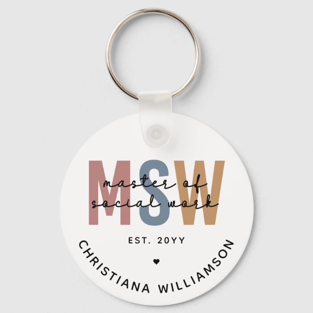 Porte-clés Master en travail social en MSW (Recto)