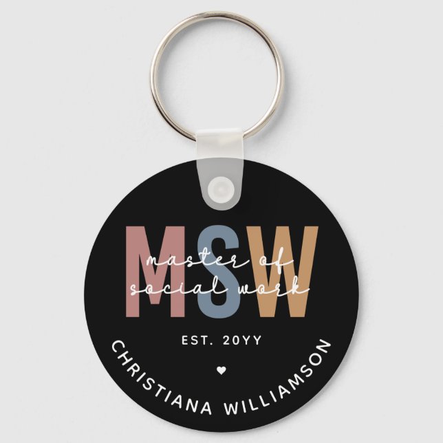 Porte-clés Master en travail social en MSW (Recto)